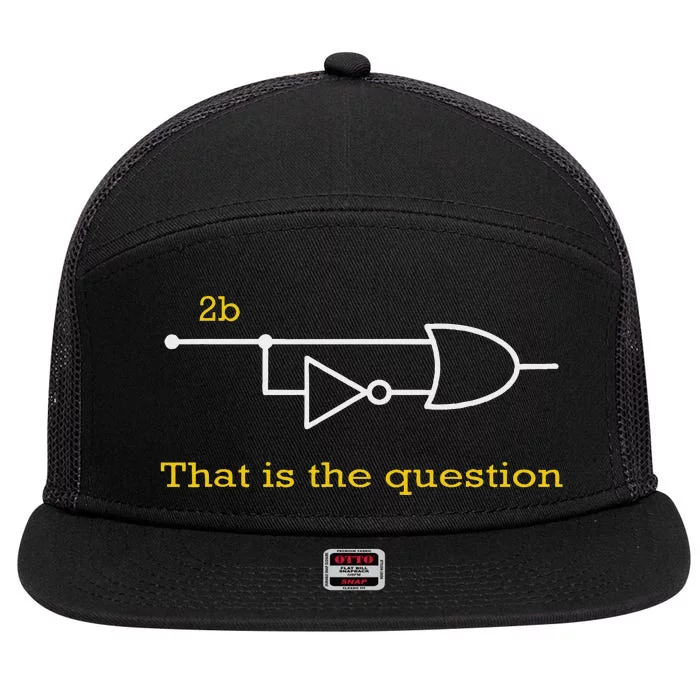 Funny Computer Science To Be Or Not 2b 7 Panel Mesh Trucker Snapback Hat