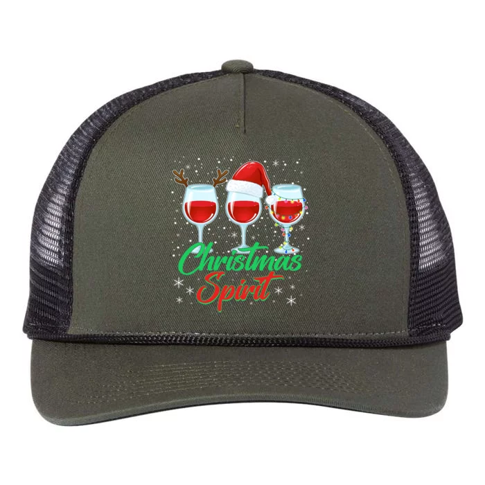 Funny Christmas Spirit Wine Lover Retro Rope Trucker Hat Cap