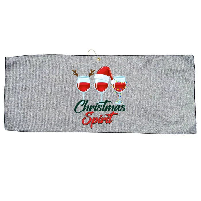 Funny Christmas Spirit Wine Lover Large Microfiber Waffle Golf Towel