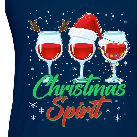 Funny Christmas Spirit Wine Lover Ladies Essential Flowy Tank