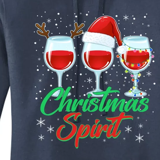 Funny Christmas Spirit Wine Lover Women's Pullover Hoodie