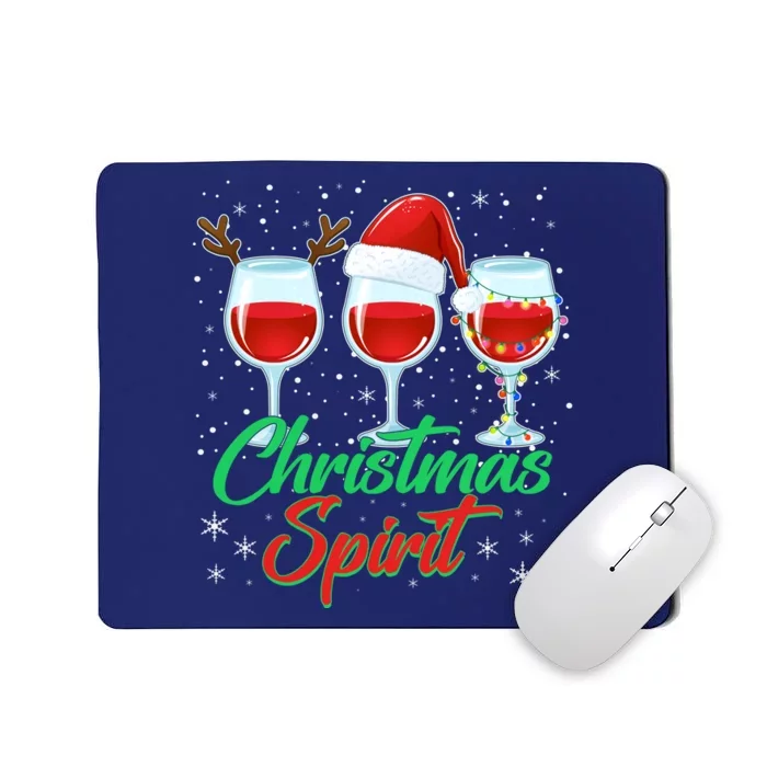 Funny Christmas Spirit Wine Lover Mousepad