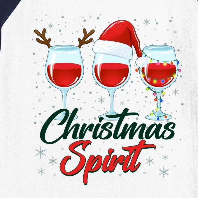 Funny Christmas Spirit Wine Lover Baseball Sleeve Shirt