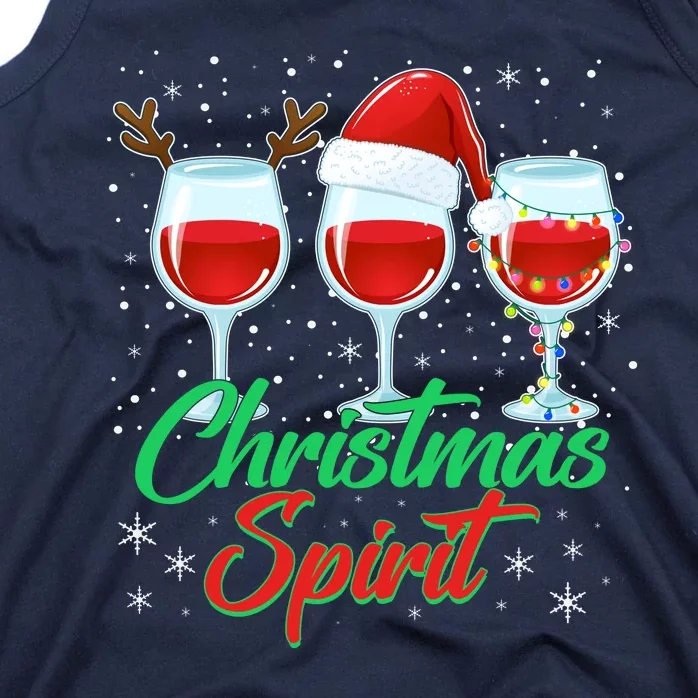 Funny Christmas Spirit Wine Lover Tank Top