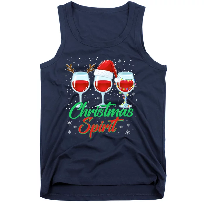 Funny Christmas Spirit Wine Lover Tank Top