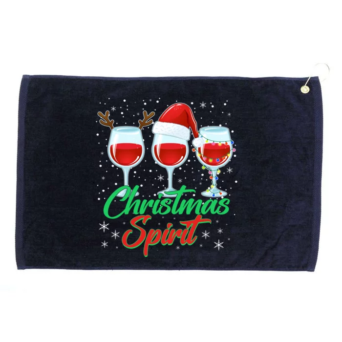 Funny Christmas Spirit Wine Lover Grommeted Golf Towel