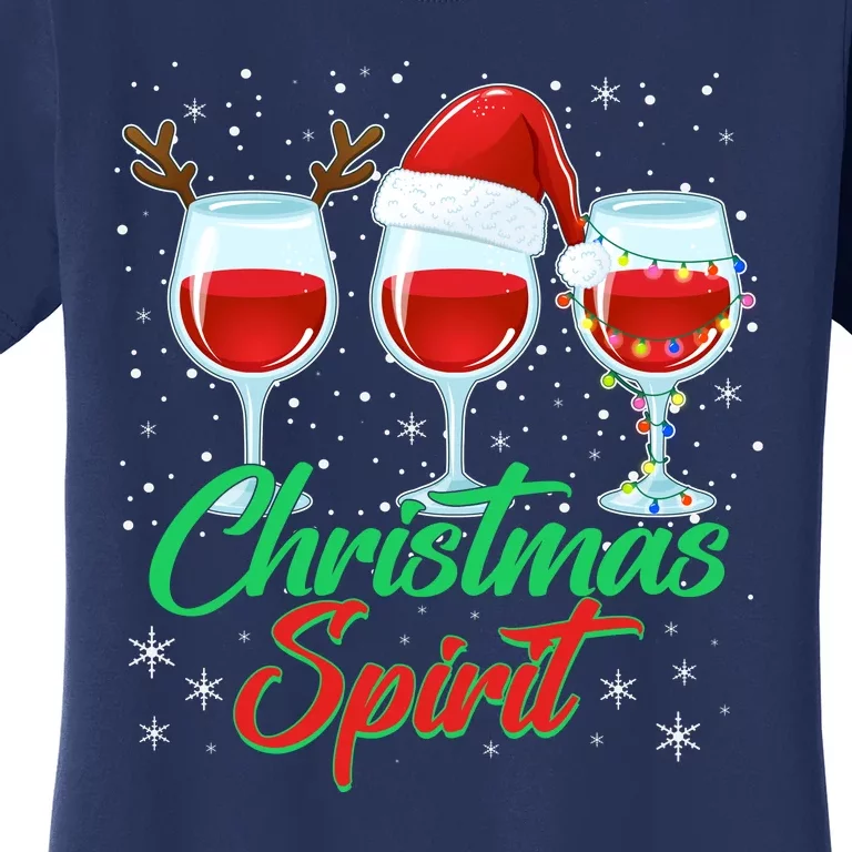 Funny Christmas Spirit Wine Lover Women's T-Shirt