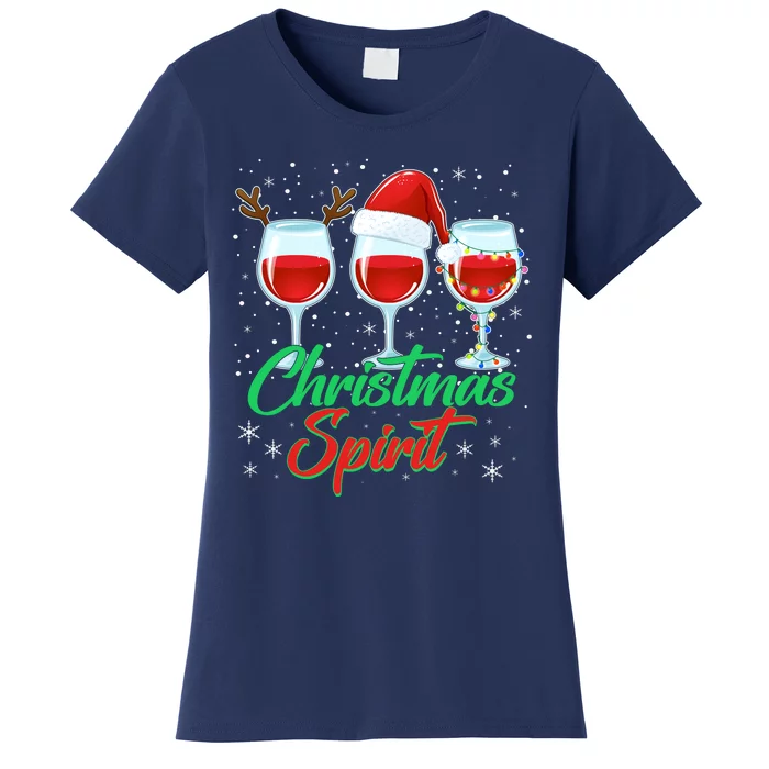 Funny Christmas Spirit Wine Lover Women's T-Shirt