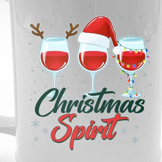 Funny Christmas Spirit Wine Lover Front & Back Beer Stein