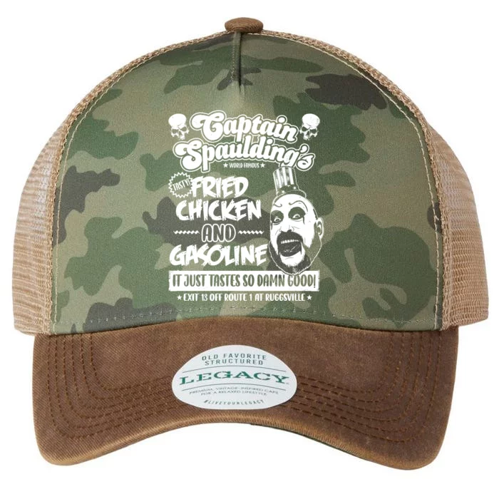 Funny Captain Spaulding's Fried Chicken And Gasoline Legacy Tie Dye Trucker Hat