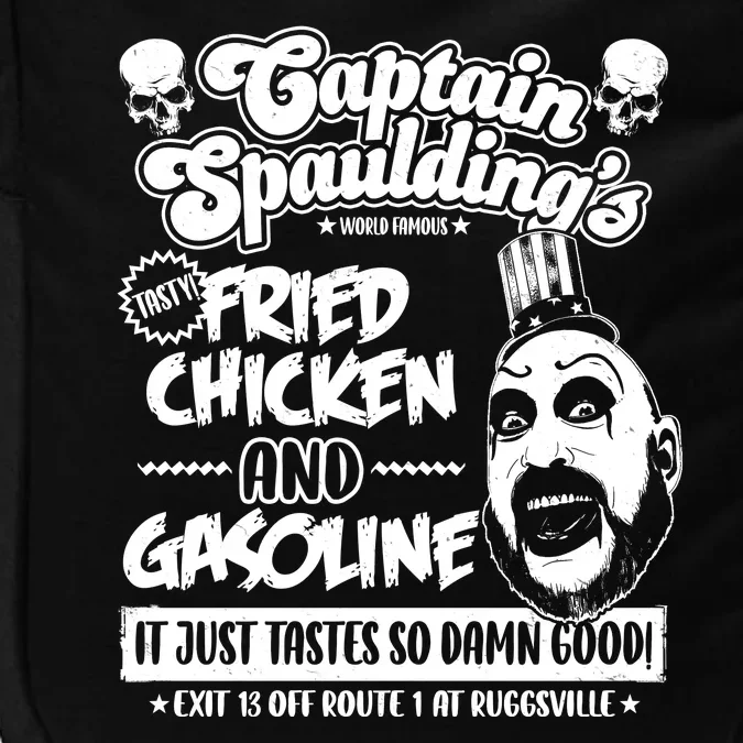 Funny Captain Spaulding's Fried Chicken And Gasoline Impact Tech Backpack