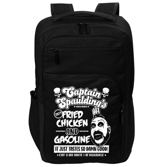 Funny Captain Spaulding's Fried Chicken And Gasoline Impact Tech Backpack