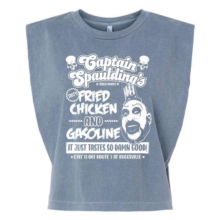 Funny Captain Spaulding's Fried Chicken And Gasoline Garment-Dyed Women's Muscle Tee