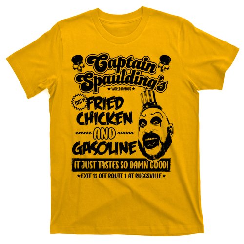 svovl Slik Bunke af Funny Captain Spaulding's Fried Chicken And Gasoline T-Shirt |  TeeShirtPalace