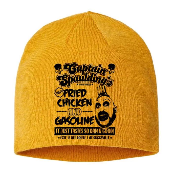 Funny Captain Spaulding's Fried Chicken And Gasoline 8 1/2in Sustainable Knit Beanie