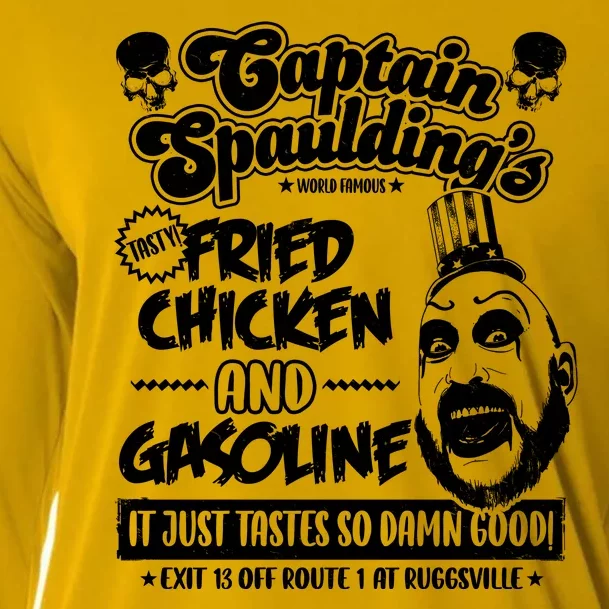 Funny Captain Spaulding's Fried Chicken And Gasoline Cooling Performance Long Sleeve Crew