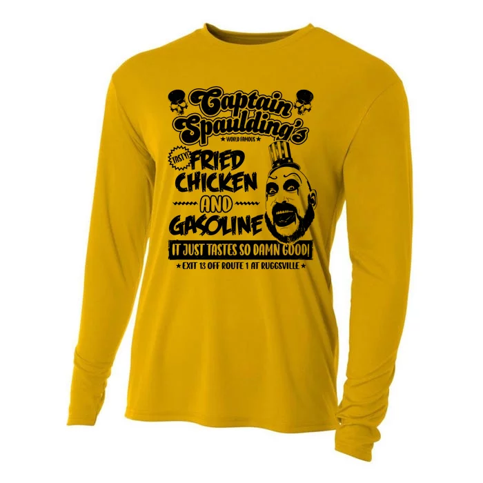 Funny Captain Spaulding's Fried Chicken And Gasoline Cooling Performance Long Sleeve Crew