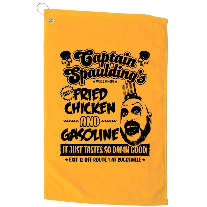 Funny Captain Spaulding's Fried Chicken And Gasoline Platinum Collection Golf Towel