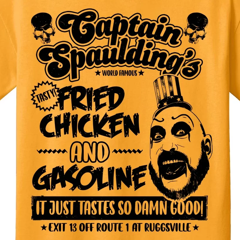 Funny Captain Spaulding's Fried Chicken And Gasoline Kids T-Shirt