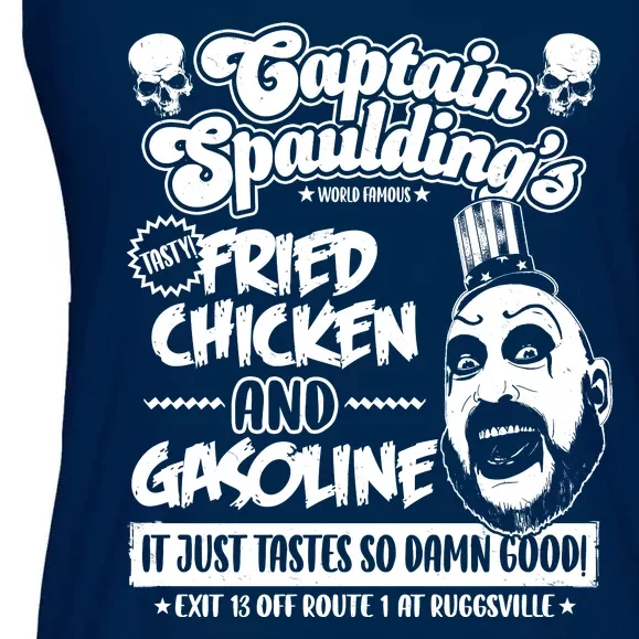 Funny Captain Spaulding's Fried Chicken And Gasoline Ladies Essential Flowy Tank