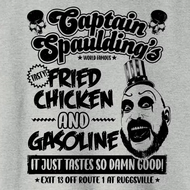 Funny Captain Spaulding's Fried Chicken And Gasoline Women's Crop Top Tee