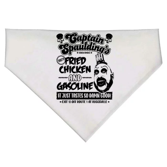 Funny Captain Spaulding's Fried Chicken And Gasoline USA-Made Doggie Bandana