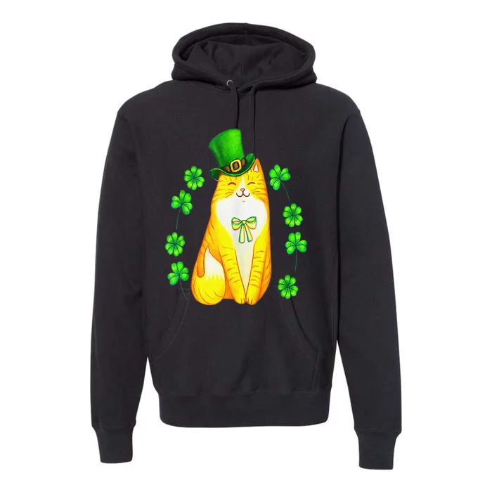 Funny Cat St Patrick's Day Green Saint Patty WoKids Premium Hoodie