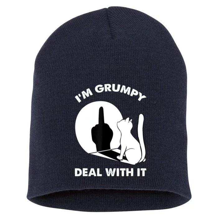 Funny Cat Shirts Cat Shadow IM Grumpy Deal With It Short Acrylic Beanie