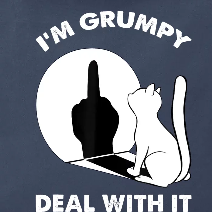 Funny Cat Shirts Cat Shadow IM Grumpy Deal With It Zip Tote Bag