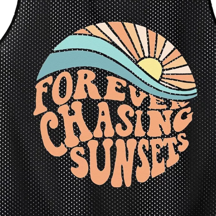 Forever Chasing Sunsets Both Side Print Mesh Reversible Basketball Jersey Tank