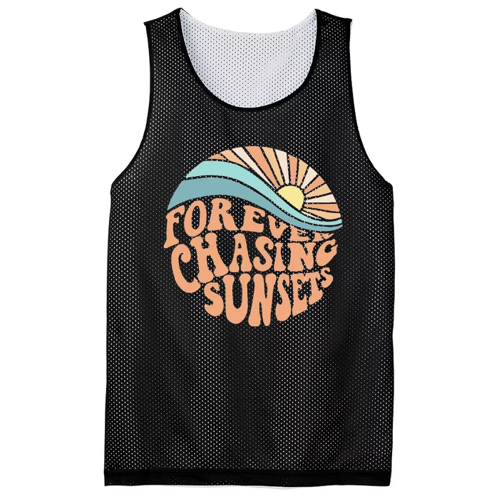 Forever Chasing Sunsets Both Side Print Mesh Reversible Basketball Jersey Tank