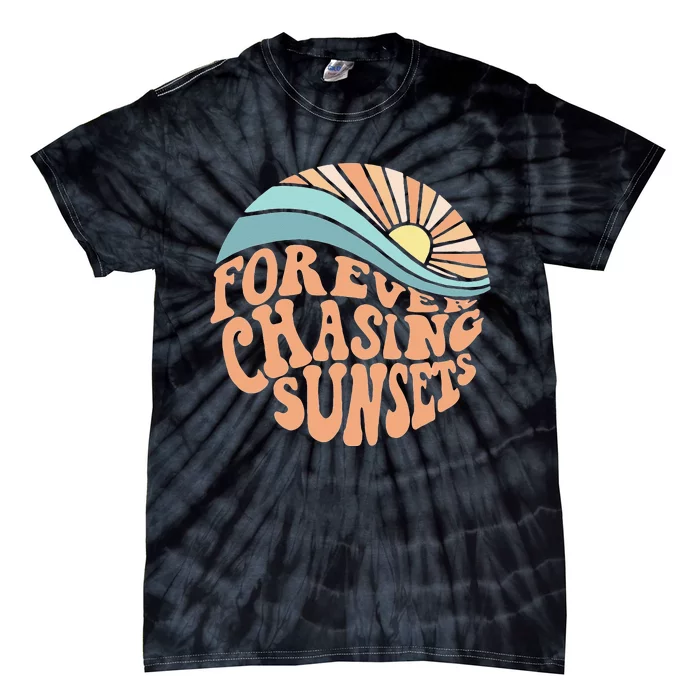 Forever Chasing Sunsets Both Side Print Tie-Dye T-Shirt