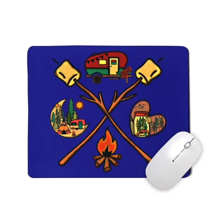 Funny Campfire Smores Sticks For Camping Mom Camper Family Funny Gift Mousepad