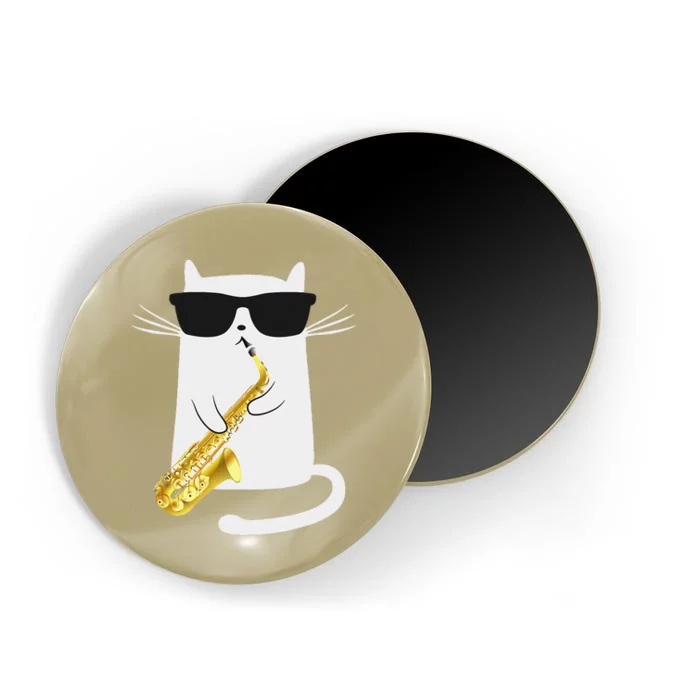 Funny Cat Saxophone Music Gift Magnet