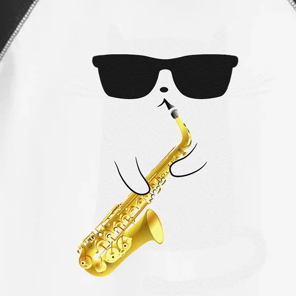 Funny Cat Saxophone Music Gift Toddler Fine Jersey T-Shirt