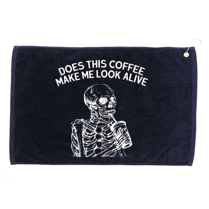 Funny Coffee Skeleton Grommeted Golf Towel