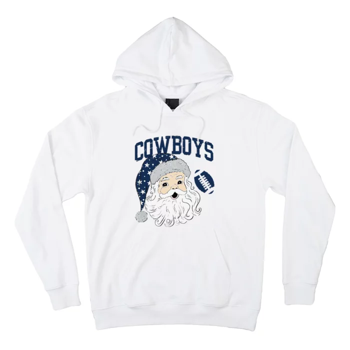 Funny Cowboys Santa Football Football Lover Gift Christmas Santa Football Xmas Hoodie