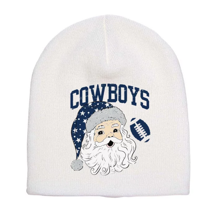 Funny Cowboys Santa Football Football Lover Gift Christmas Santa Football Xmas Short Acrylic Beanie