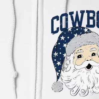 Funny Cowboys Santa Football Football Lover Gift Christmas Santa Football Xmas Full Zip Hoodie