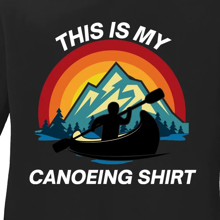 Funny Canoeing, Social Distancing, Kayak, Nature, Boating Ladies Long Sleeve Shirt