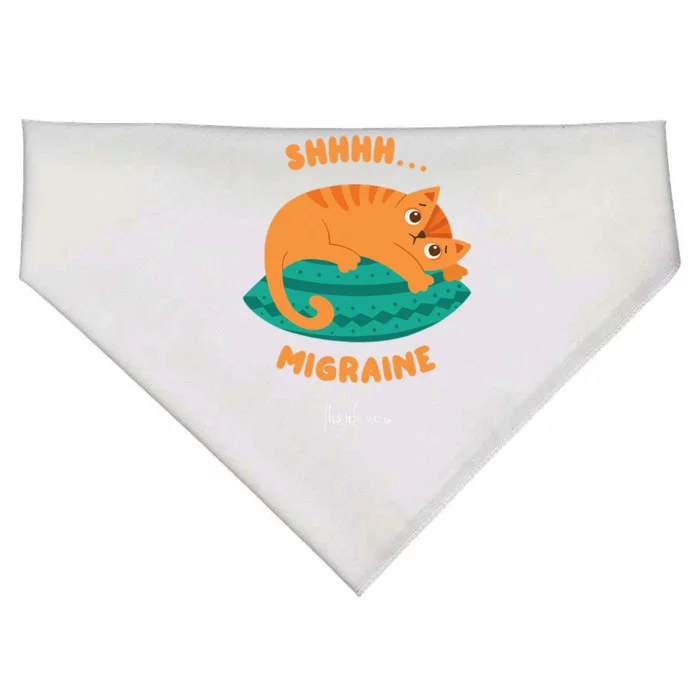 Funny Cat Shhhh Migraine Thank You Chronic Illness USA-Made Doggie Bandana