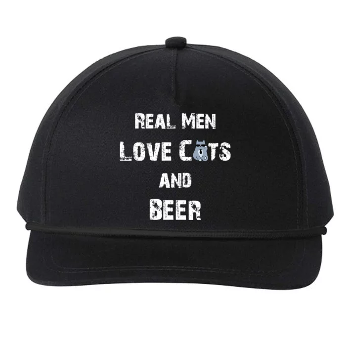 Funny Cat Shirt: Real Love Cats And Beer Gift Snapback Five-Panel Rope Hat