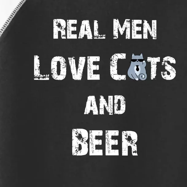 Funny Cat Shirt: Real Love Cats And Beer Gift Toddler Fine Jersey T-Shirt