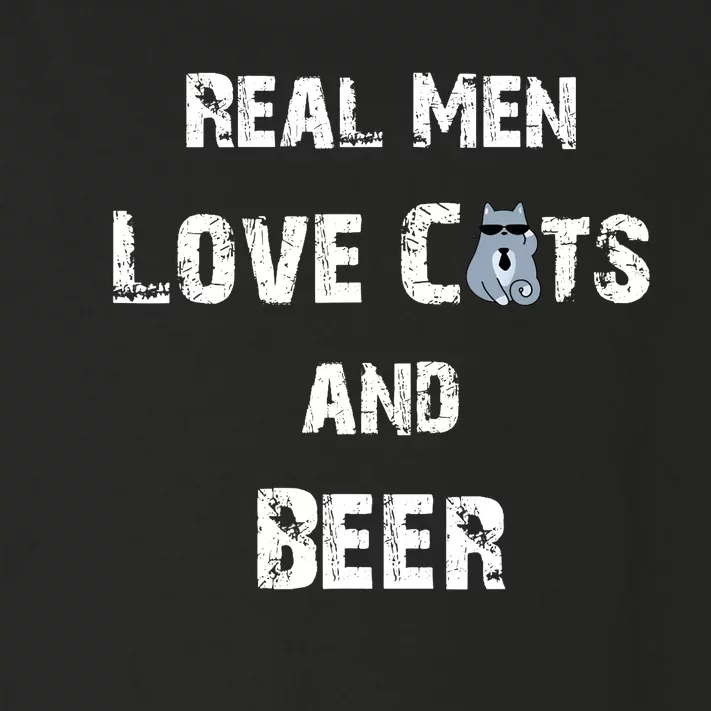 Funny Cat Shirt: Real Love Cats And Beer Gift Toddler Long Sleeve Shirt