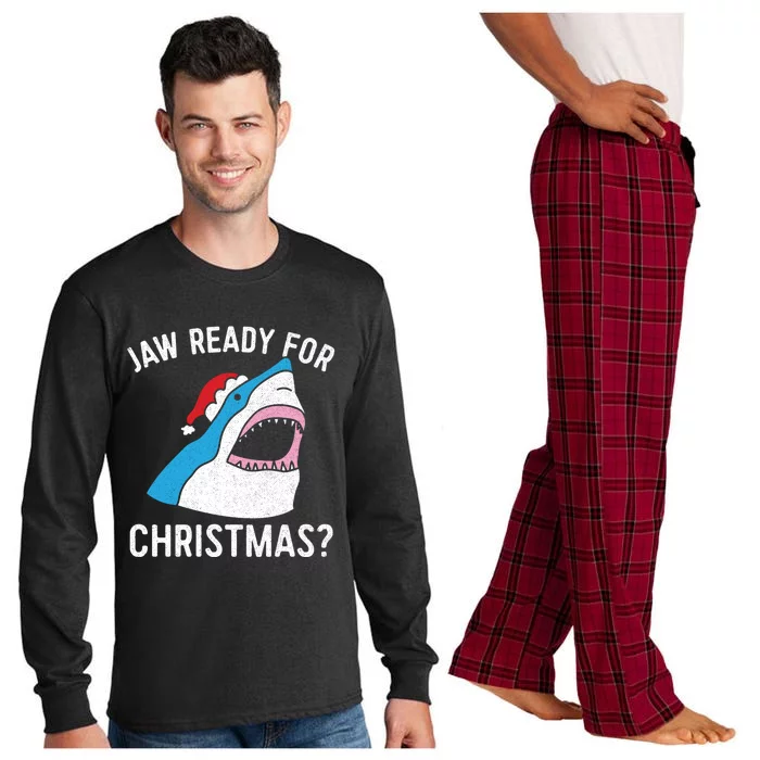 Funny Christmas Shark Meaningful Gift Jaw Ready Santa Gift Long Sleeve Pajama Set