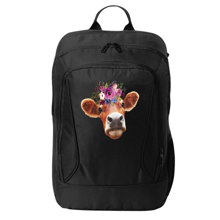 Floral Cow Spring Nature City Backpack