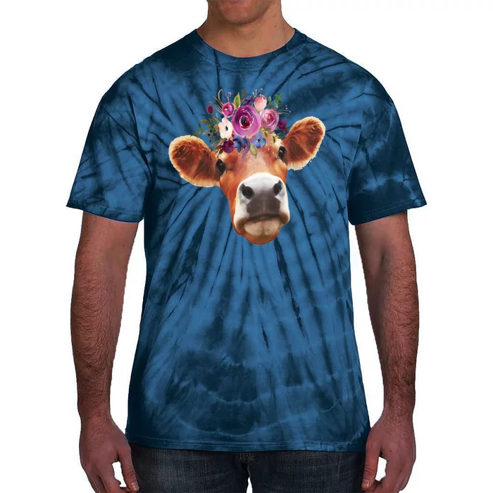 Floral Cow Spring Nature Tie-Dye T-Shirt