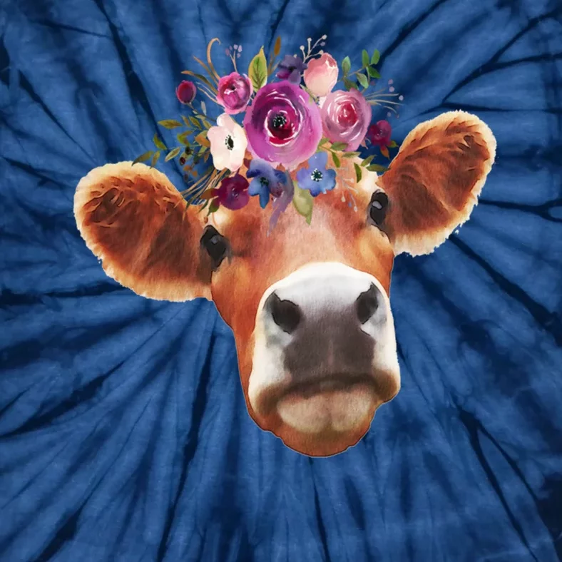 Floral Cow Spring Nature Tie-Dye T-Shirt