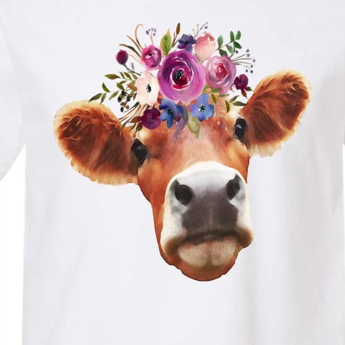 Floral Cow Spring Nature Garment-Dyed Heavyweight T-Shirt