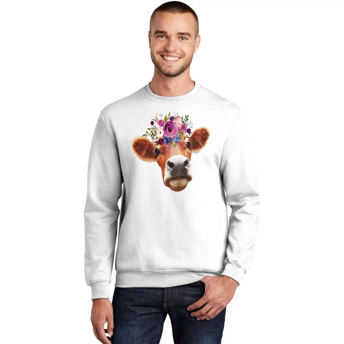 Floral Cow Spring Nature Sweatshirt